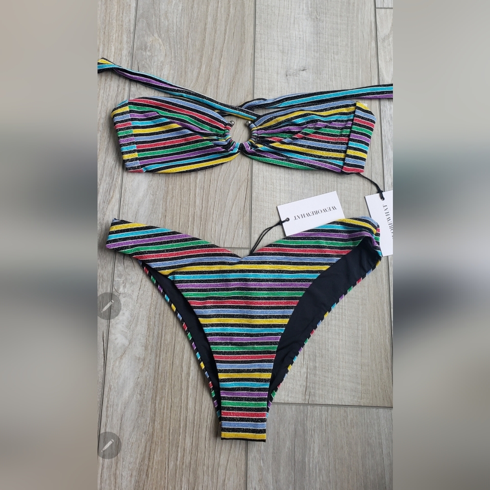 WeWoreWhat Multicolor Striped Bikini